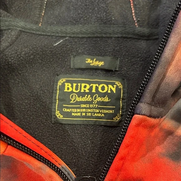 Burton Fiery Red and Charcoal Hoodie - Picture 3 of 4